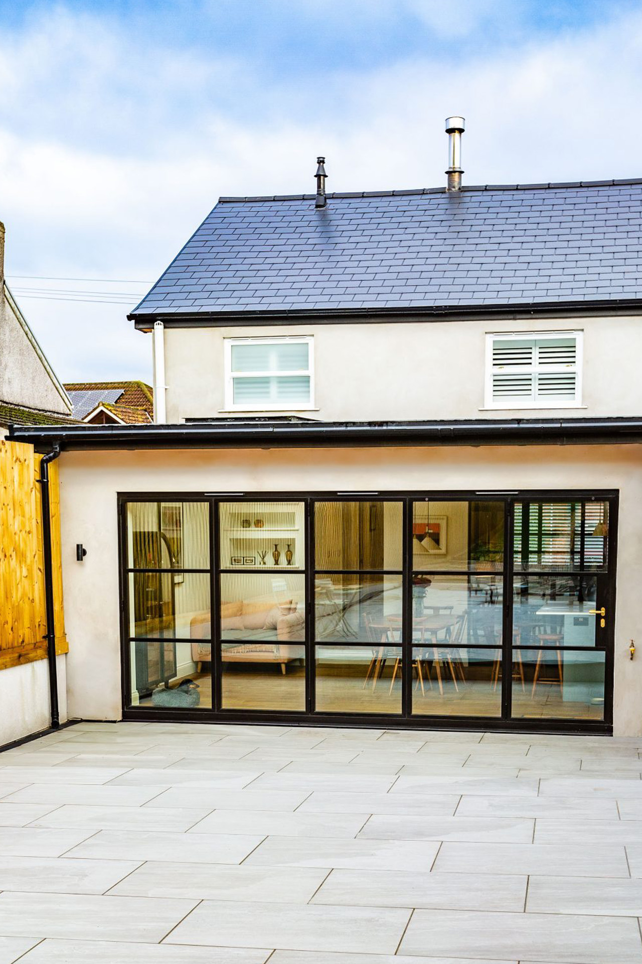 Finished contemporary new build home with glass balconies overlooking Swansea Bay
